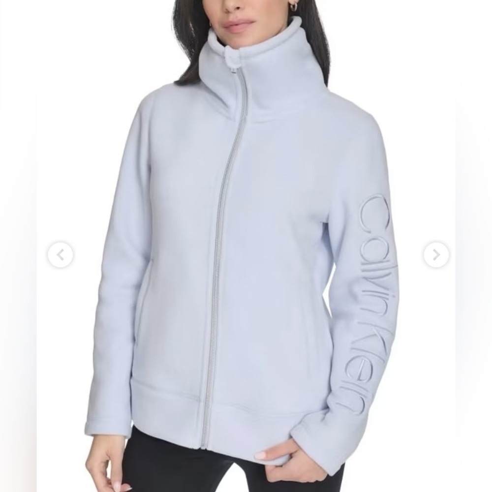 Calvin Klein White High-Collar Jacket